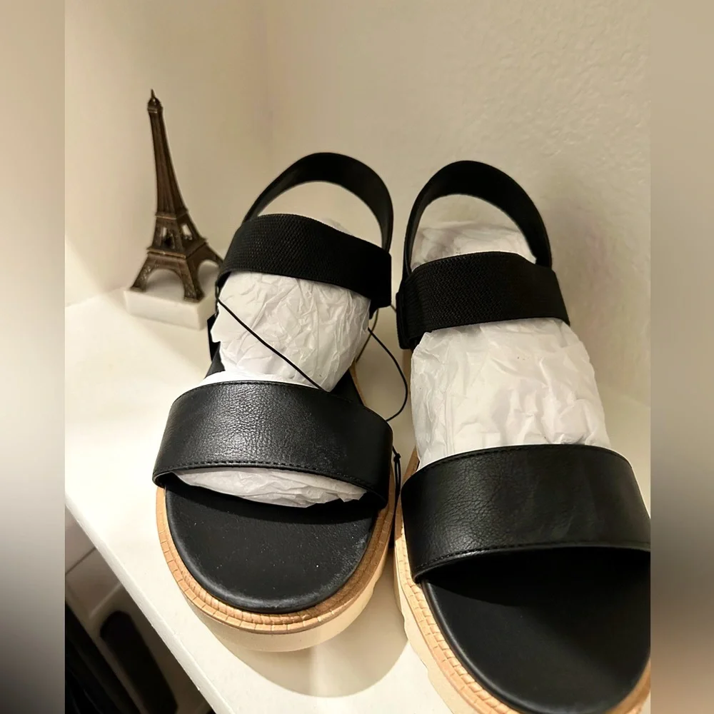 torrid Black and Tan Platform Sandals